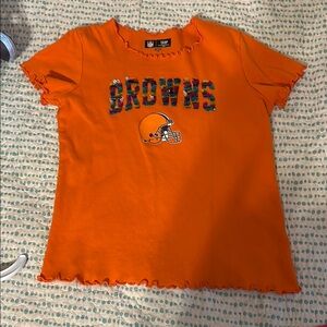 Cleveland Browns Girls Sequin Tee
